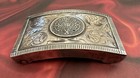 Vtg Antique Jalisco Vhlc Eagle 50 Sterling Silver Tribal Aztec Mayan Belt Buckle