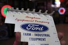 Scarce 1950s Ford Dearborn Farm Bolt Drill Gauge Painted Metal Dealer Promo Sign