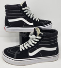 Vans Women s Size 6 5 Sk8 Hi Black White Suede High Top Skate Shoes Sneakers