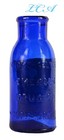 Antique Bromo Seltzer Bottle Deep Cobalt Blue Color   Full Label Cork - Top