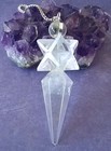 Crystal Quartz Merkaba Pendant  Geometric Pendant With 3d Merkaba Star
