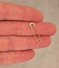 14k Solid Gold Safety Pin Earrings-dainty Yellow Gold   8x26 Mm  