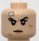 Lego New Light Nougat Minifigure Head Dual Sided Female Scowl W  Scar Part