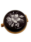 Antique Amethyst Glass Box Patch Snuff Pill Moser Trinket Bohemian Flowers