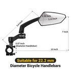 Bike Biking Mirror Handlebar Mount  Rotatable Bicycle Rear View Glass Mirror