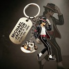 Michael Jackson Metal Keychain King Of Pop Dance Figure Key Ring Gift
