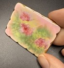 Antique Gilded Porcelain Brooch   Victorian Violets Floral Vtg 11 56g