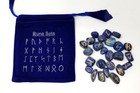 Lapis Stone Rune Set Healing 25 Pc With Velvet Bag