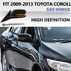 For 2009-2013 Toyota Corolla Side Mirrors Folding Pair Black Led 5 Pins
