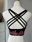 Mater Dei Md Black Sports Bra Open Strappy Back Girl s Size Small