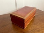 Leather Wrapped Box Early 20th C   Lg W  Interior Wood Dividers