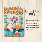 English Bulldog Pool Hall Sign Man Cave Funny Bull Dog Metal Home Bar Dad  Tin