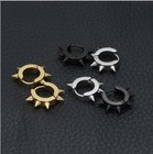 Punk Street Gothic Stainless Steel Hoop Earrings Spike Rivet Ear Stud Men Women
