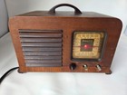 Vintage Philco Model 40-120 Tube Radio Wood Case Police Band Dial 1940s