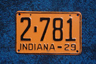 1929 Indiana License Plate Low   2781