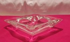 Vtg Anchor Hocking 6  Thick Square Clear Glass 4 Slot Cigar Cigarette Ashtray