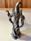 Vtg 1988 Gallo Pewter Wizard W  Magic Spell Book    Missing Crystal Ball 3    L  k
