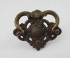 Vintage Antique Singer Treadle Sewing Machine Drawer Pull Ornate Brass With Nuts