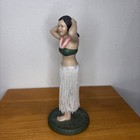 Rare Vintage Hula Girl Doll Hawaiian Leo String Skirt Nodder Palecek