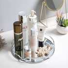 Mirror Glass Vanity Tray Round Cosmetic Decorative Tray For Kitchen Bathroom    