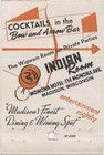 Indian Room  Monona Hotel - Madison  Wisconsin Wi Matchbook Cover Matchcover