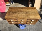 Antique Tiger Oak 9 Drawer File Cabinet