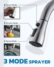 Brushed Nickel Kitchen Sink Faucet W sprayer Pull Down Single Handle Mixer Tap