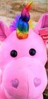 Pink Unicorn Rainbow Mane Tail Horn Sparkle Heart Plush Stuffed Soft Animal Toy