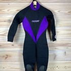 Vtg 90s Seaquest Wetsuit Womens 7 8 Purple Black Knee Pads 3 Mm Thick Zip Ankle