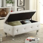 Storage Bench Ottoman Upholstered Ottoman Storage Box Tufted End Of Bed Bedroom