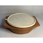 Vtg Tupperware Tortilla Keeper Brown 10 5in Taco Server Retro Plastic Lid 765