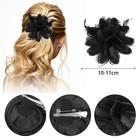 Black Feather Flower Hair Clip Fascinator Brooch Pin For Women Wedding Party