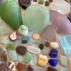 Genuine Beach Sea Glass - 1 And 1 2 Pounds W  Sea Marble Surf-tumbled Mendocino