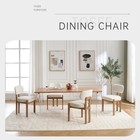 Modern Fabric Upholstered Dining Chairs Set Of 2  Beige Farmhouse