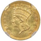 1874 Indian Princess Gold Dollar Ngc Ms63 Uncirculated