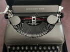 Vtg 1940s Remington Rand Model Deluxe 5 Portable Typewriter W case Works