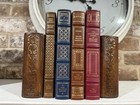 Pair Of Old Books Bookends Solid Heavy Brown And Gold Faux Books Book Ends