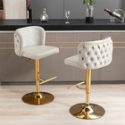 Swivel Bar Stools Set Of 2 Counter Height Adjustable Leather Dining Chairs