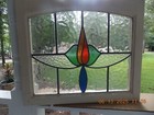 P311 English Arched Top Leaded Stain-glass Window 24 1 4  X 20 3 4  0 Added S h