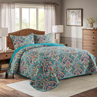 King Size Cotton Quilt Set 3 Piece Lightweight Reversible Bedspread 98x106
