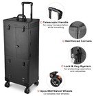 Byootique Rolling Makeup Case Cosmetic Lights Mirror Lockable Wheel Trolley