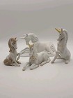 Vintage Lot Of 4 Unicorns Ceramic porcelain Enesco   Ucgc Mystical Figurines 