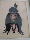 Gerda Christoffersen Framed Matted Silk Screen Art Print Signed Native Girl 