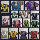 Men Women African Dashiki Top Shirt Hippie Blouse 100  Cotton 2 Pocket Free Size