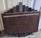 Vintage Art Deco Beveled Glass Mirror Set Blue   Clear  slight Damage  Rare 