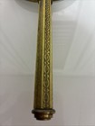 Vintage Antique Vanity Hand Held Brass Color Mirror Victorian Lady Portrait