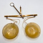 Antique Small Pocket Manual Scales Brass Hook Celluloid Cups Balance Marked