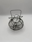 Vintage Wire Egg Basket With Handles Rustic Farmhouse Primitive Poultry
