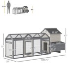 100  Chicken Coop Poultry Cage With Double Run  Nesting Box  Gray