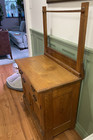 Vintage Victorian Oak Washstand  cabinet  With Original Towel Bar  150 Years Old